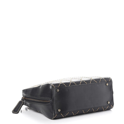 Chanel Calfskin Contrast Stitch Surpique Bowler Black 4 of 15