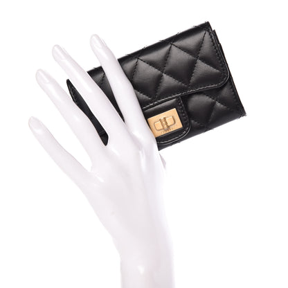 Chanel Aged Calfskin Quilted Reissue Flap Card Holder Black 2 of 8