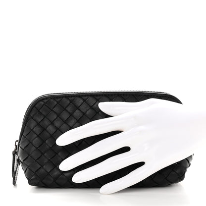 Bottega Veneta Nappa Intrecciato Cosmetic Case Black 2 of 9