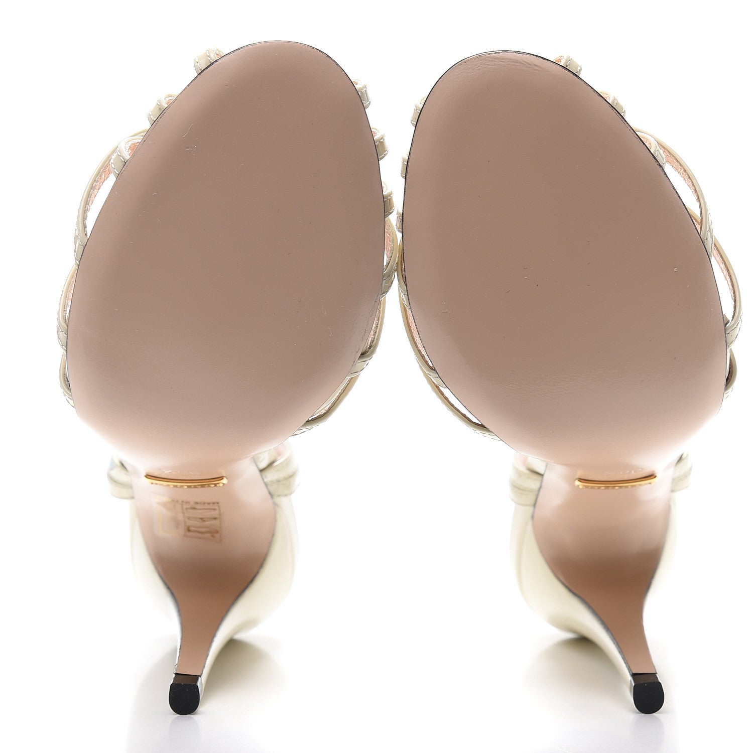 Gucci Patent Strappy Sandals 35.5 Vintage White 5 of 9