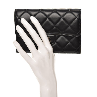 Chanel Lambskin Quilted Small Flap Wallet Black 2 of 10