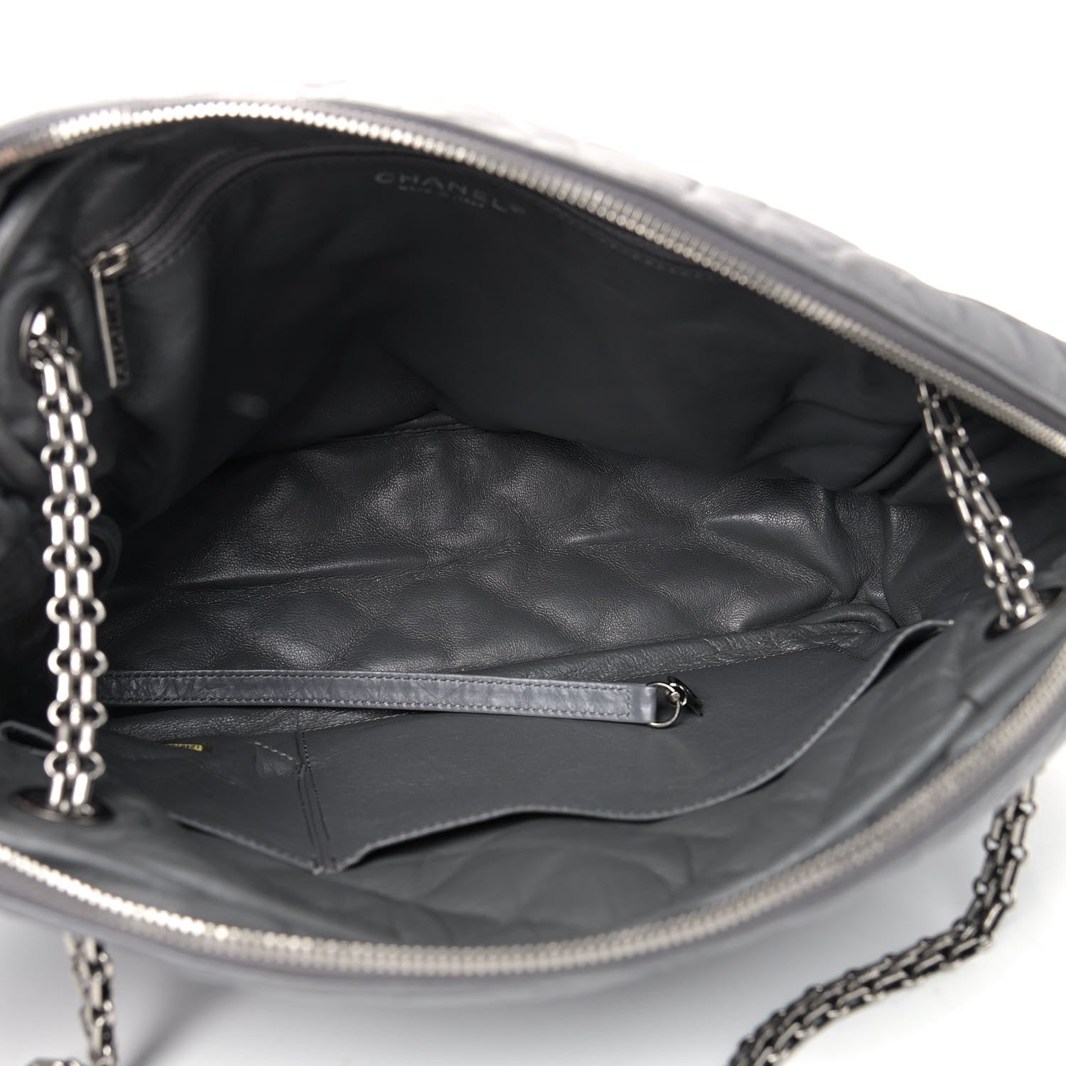 Chanel Aged Calfskin Quilted Large Reissue Camera Case Grey 5 of 10