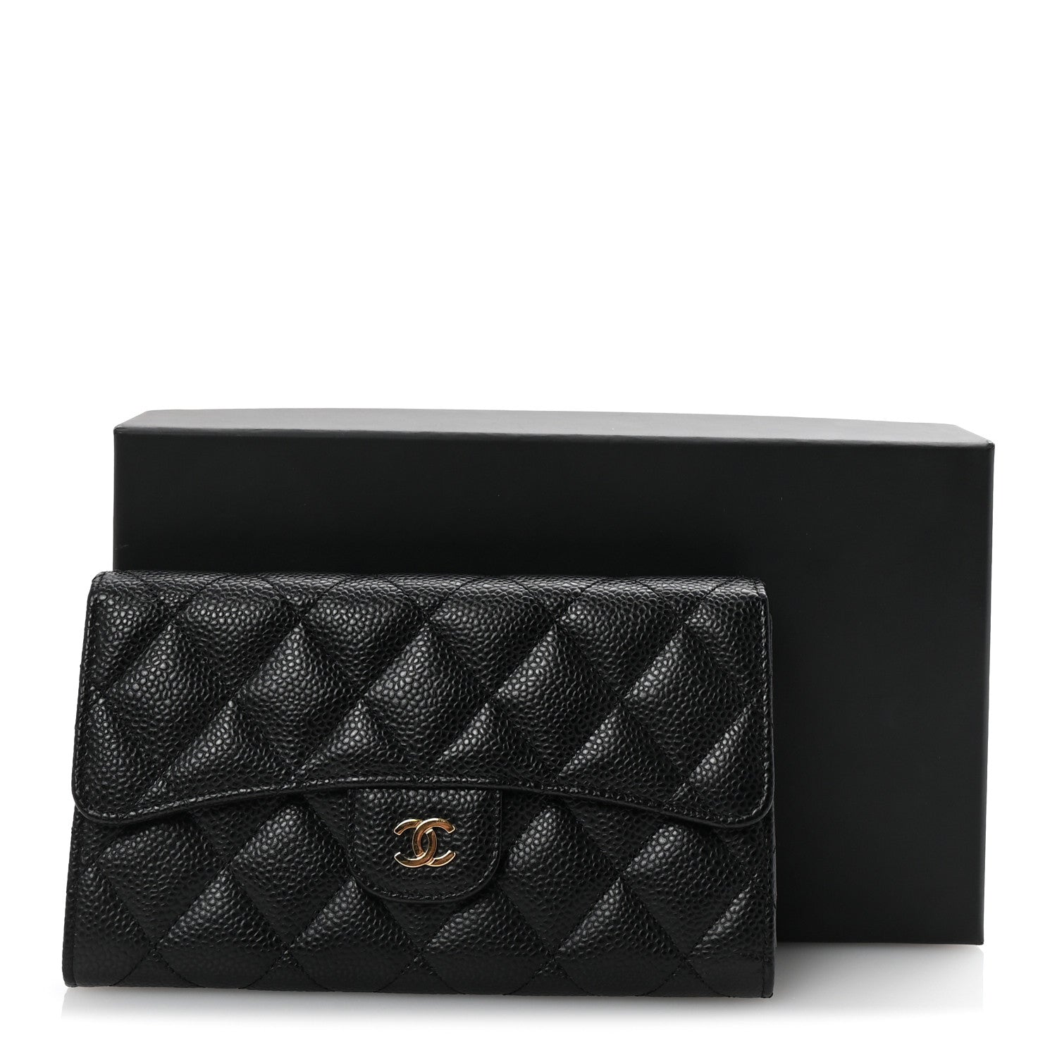 Chanel Caviar Quilted Large Flap Wallet Black 9 of 9