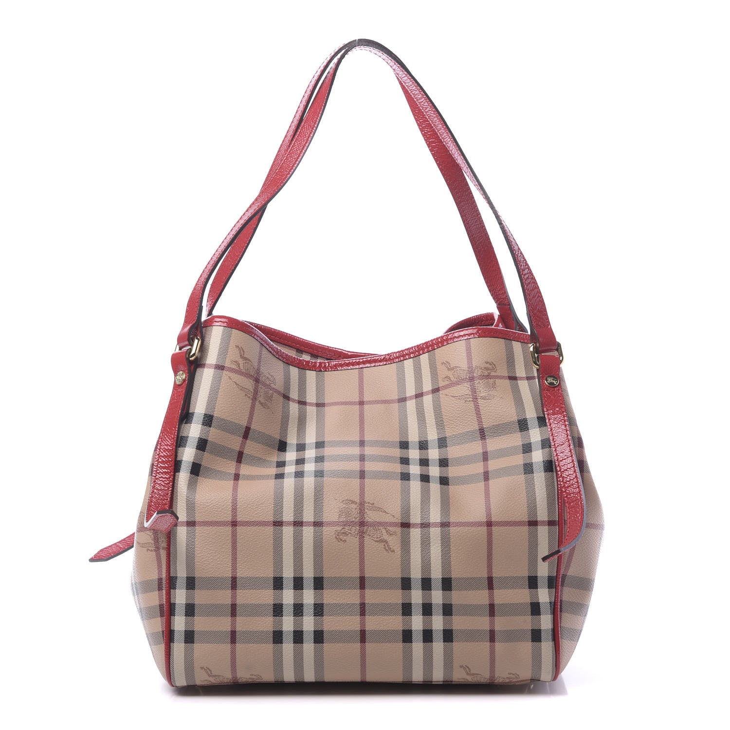 Burberry Haymarket Check Small Canterbury Tote Military Red 1 of 12