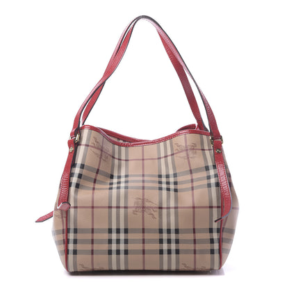 Burberry Haymarket Check Small Canterbury Tote Military Red 1 of 12