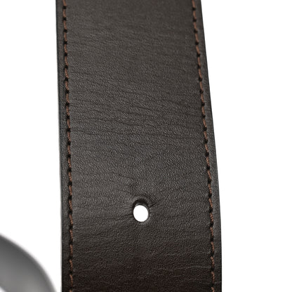 Louis Vuitton Calfskin 40mm LV Initiales Reversible Belt 85 34 Dark Brown Black 85 34 Black 7 of 9