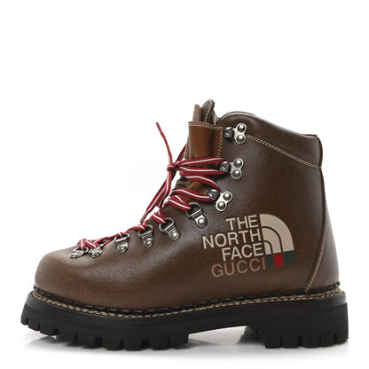 Gucci X THE NORTH FACE Calfskin Mens Hiking Ankle Boots 39 Foggy Tabacco Cuir 1 of 8