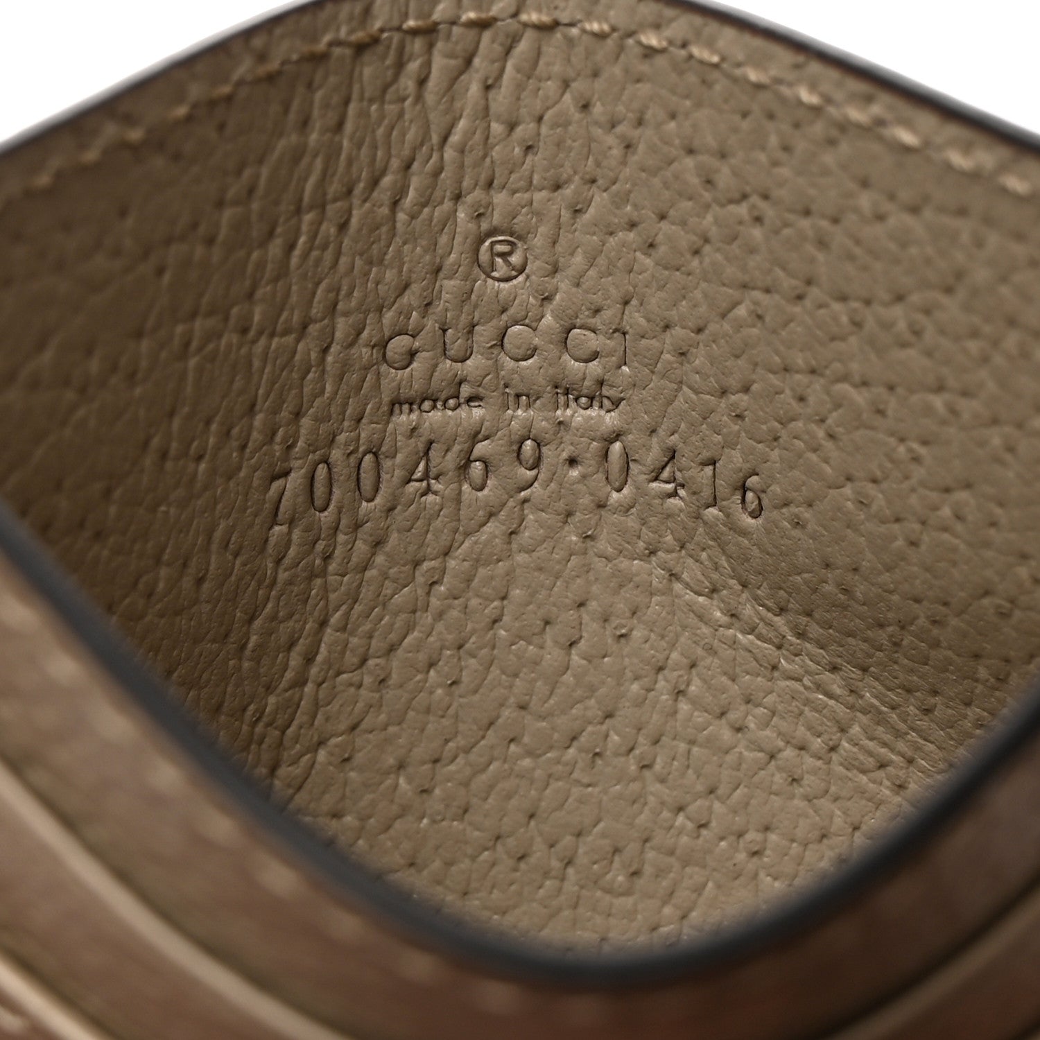 Gucci Textured Dollar Calfskin Horsebit 1955 Card Holder Beige 7 of 8