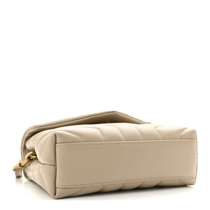 Saint Laurent Calfskin Y Quilted Monogram Toy Loulou Crossbody Bag Dark Beige 4 of 10