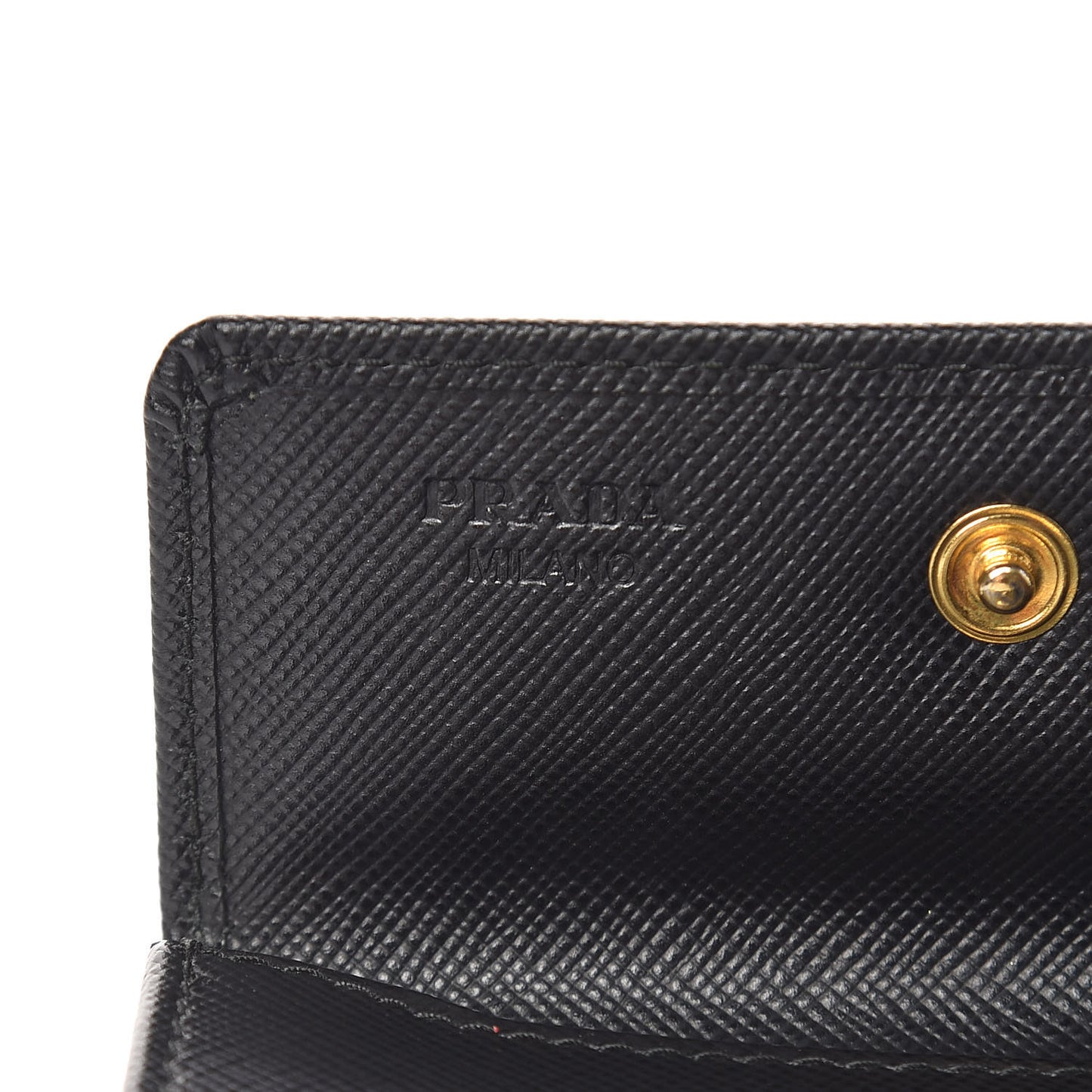 Saffiano Metal Flap Card Holder Black