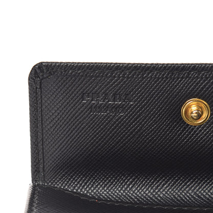 Prada Saffiano Metal Flap Card Holder Black 6 of 8