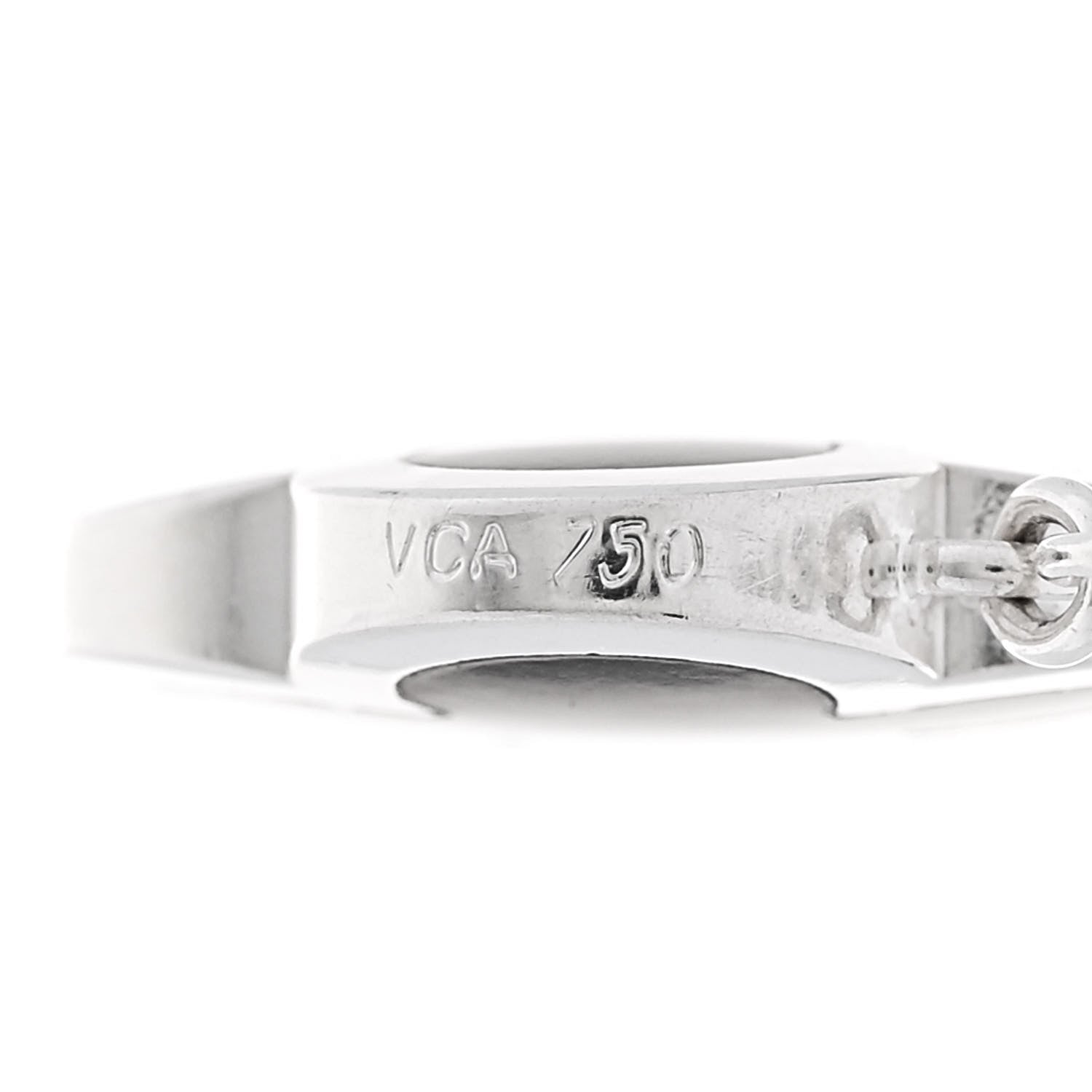 Van Cleef & Arpels 18K White Gold Gray Mother of Pearl Pure Alhambra Pendant Necklace 4 of 5