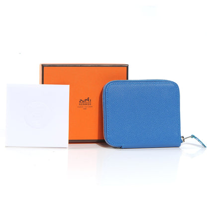 Hermes Epsom Silk In Compact Wallet Mykonos 5 of 8