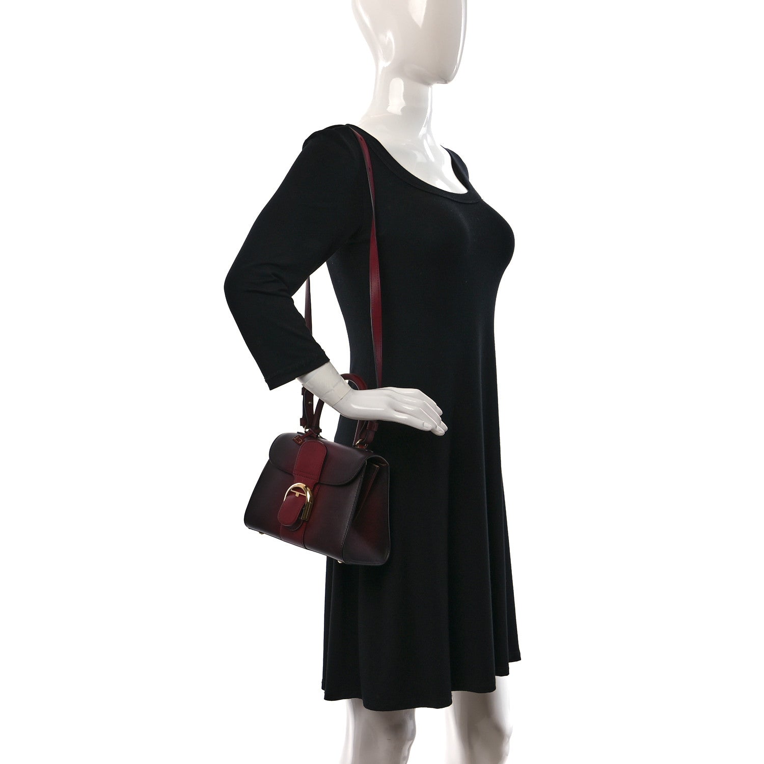 Delvaux Box Calfskin Mini Brillant Satchel Burgundy 2 of 11