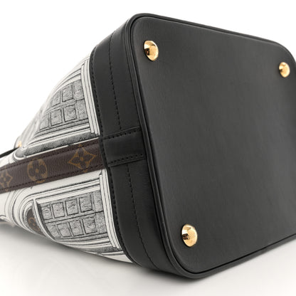 Louis Vuitton X FORNASETTI Calfskin Architettura Noe MM Black White 8 of 10