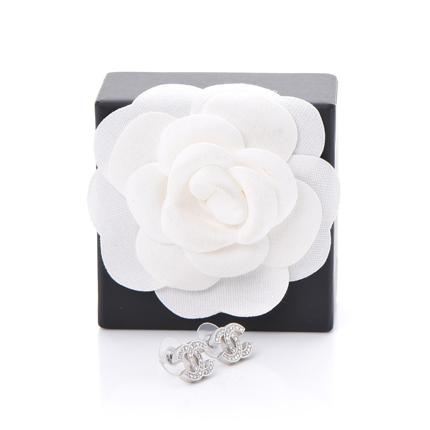 Crystal CC Earrings Silver