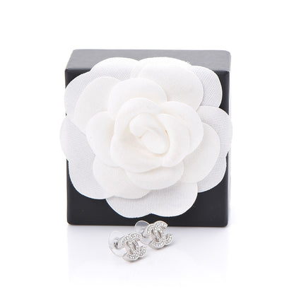 Chanel Crystal CC Earrings Silver 6 of 6