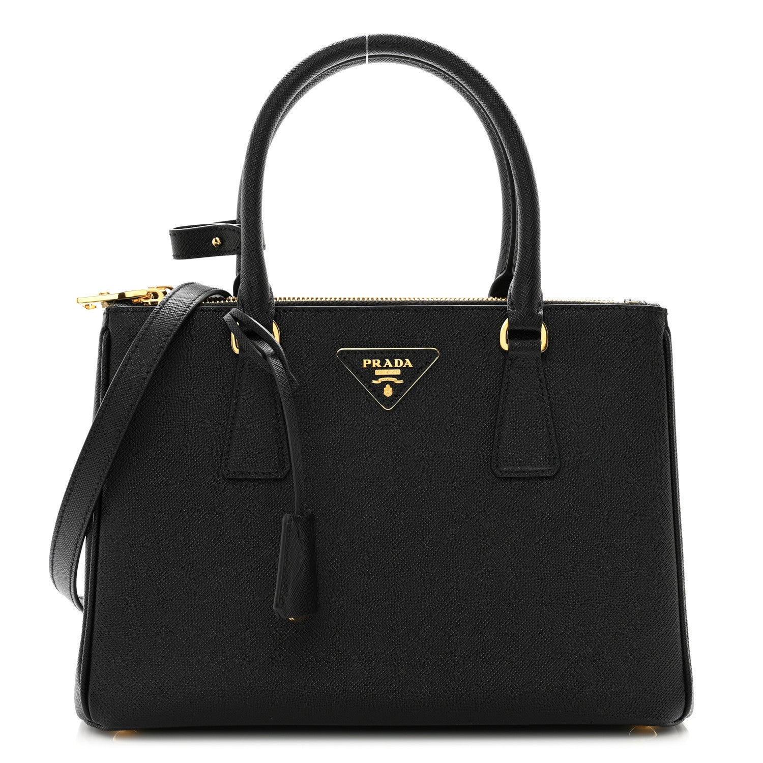 Prada Saffiano Small Galleria Double Zip Tote Black 1 of 9