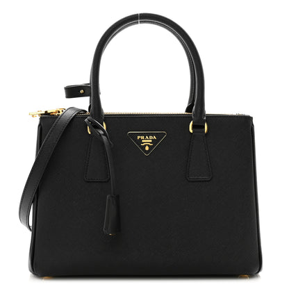Prada Saffiano Small Galleria Double Zip Tote Black 1 of 9