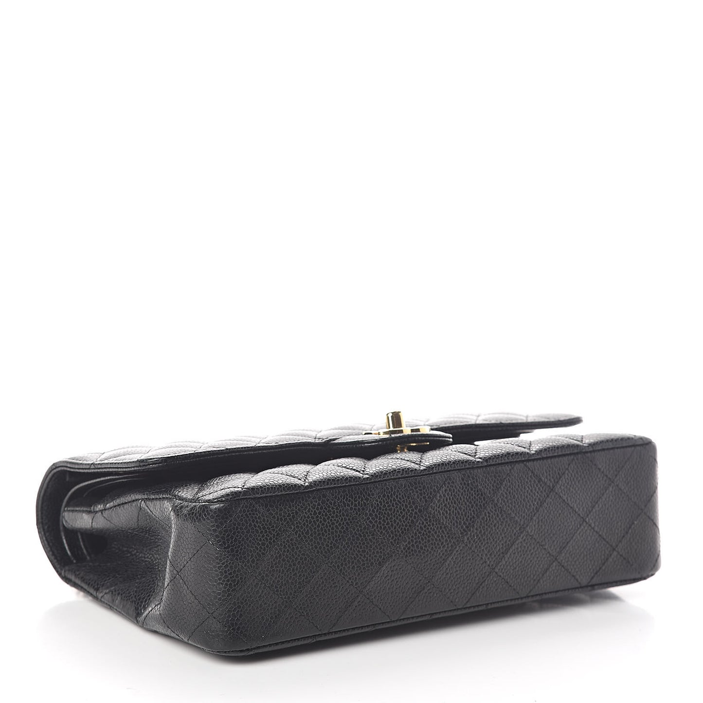 Caviar Quilted Medium Double Flap Black