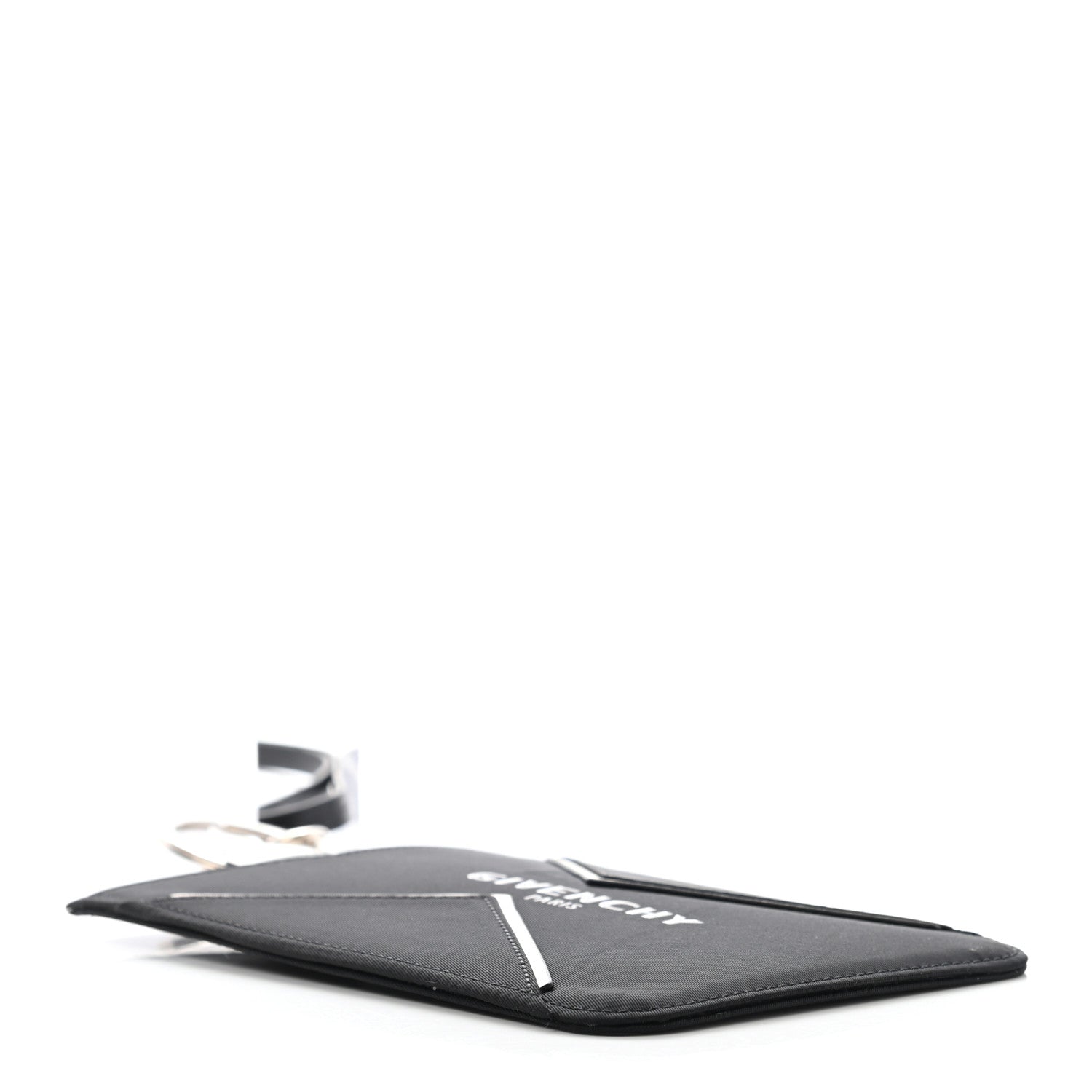 Givenchy Canvas Logo Neck Strap Card Holder Black White 3 of 12