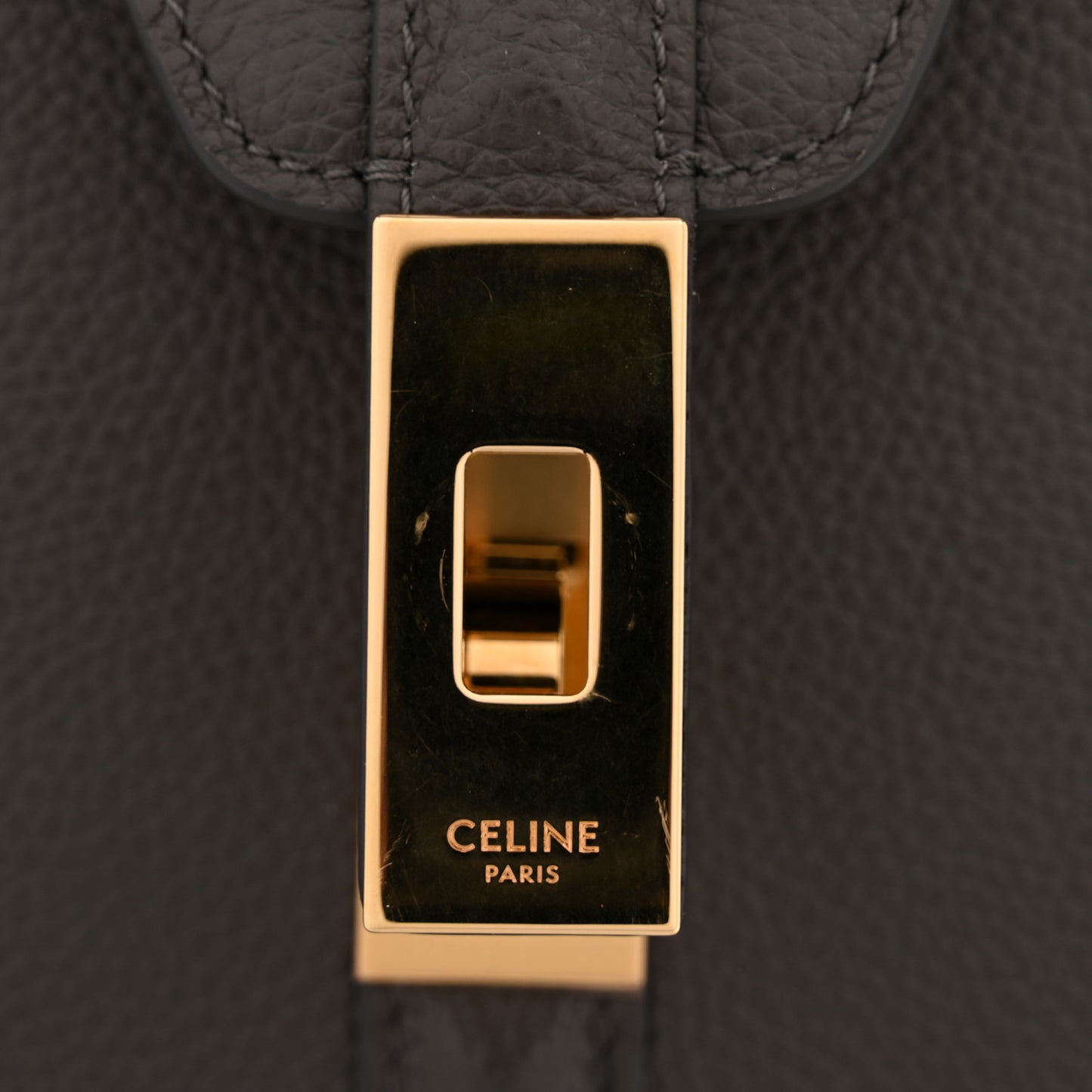 Grained Calfskin Small 16 Top Handle Bag Medium Grey