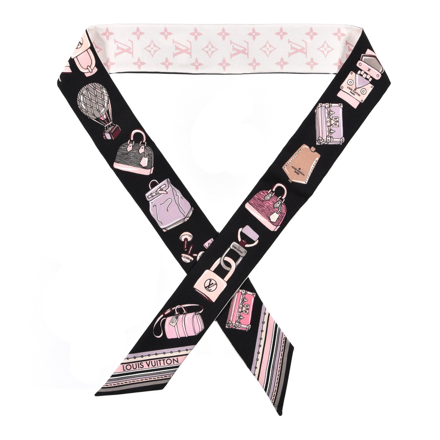 Silk Monogram Essentials LV BB Bandeau Light Pink