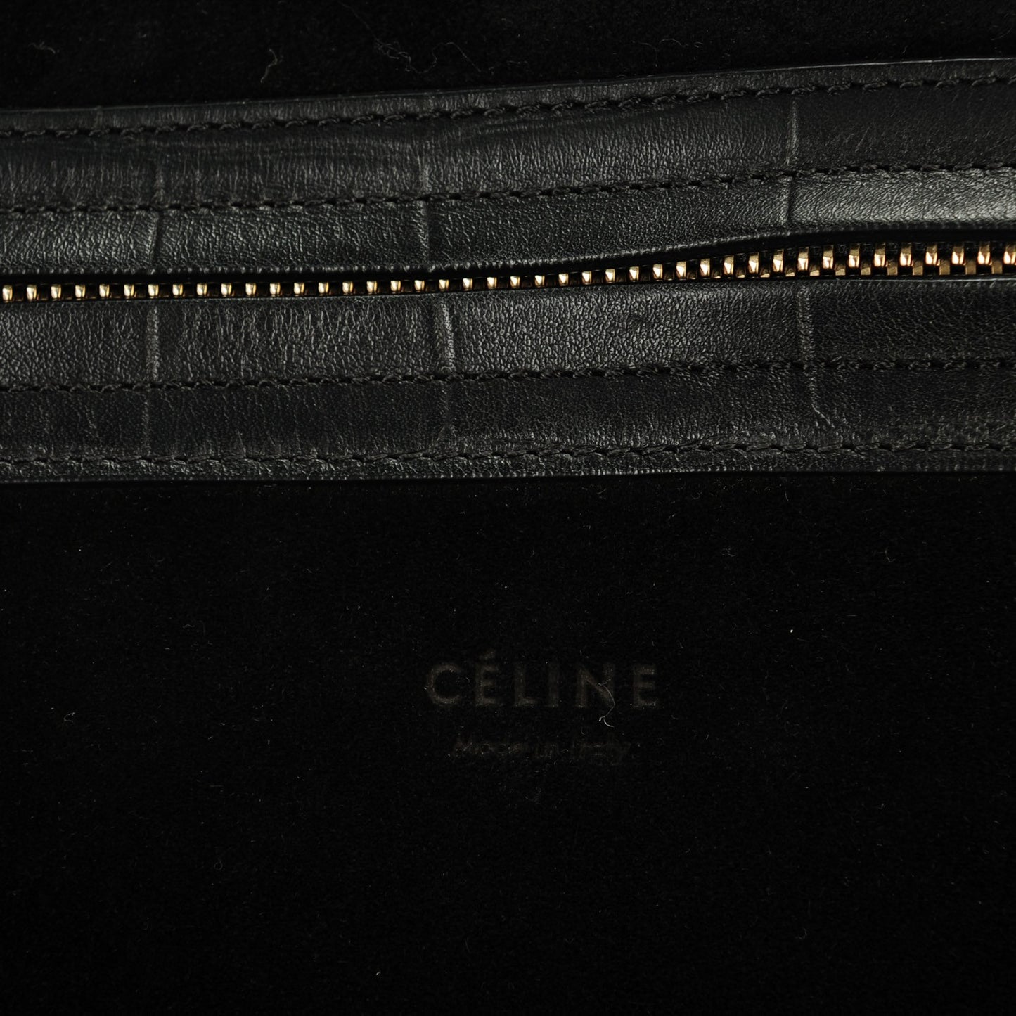 Crocodile Embossed Calfskin Medium Phantom Luggage Black