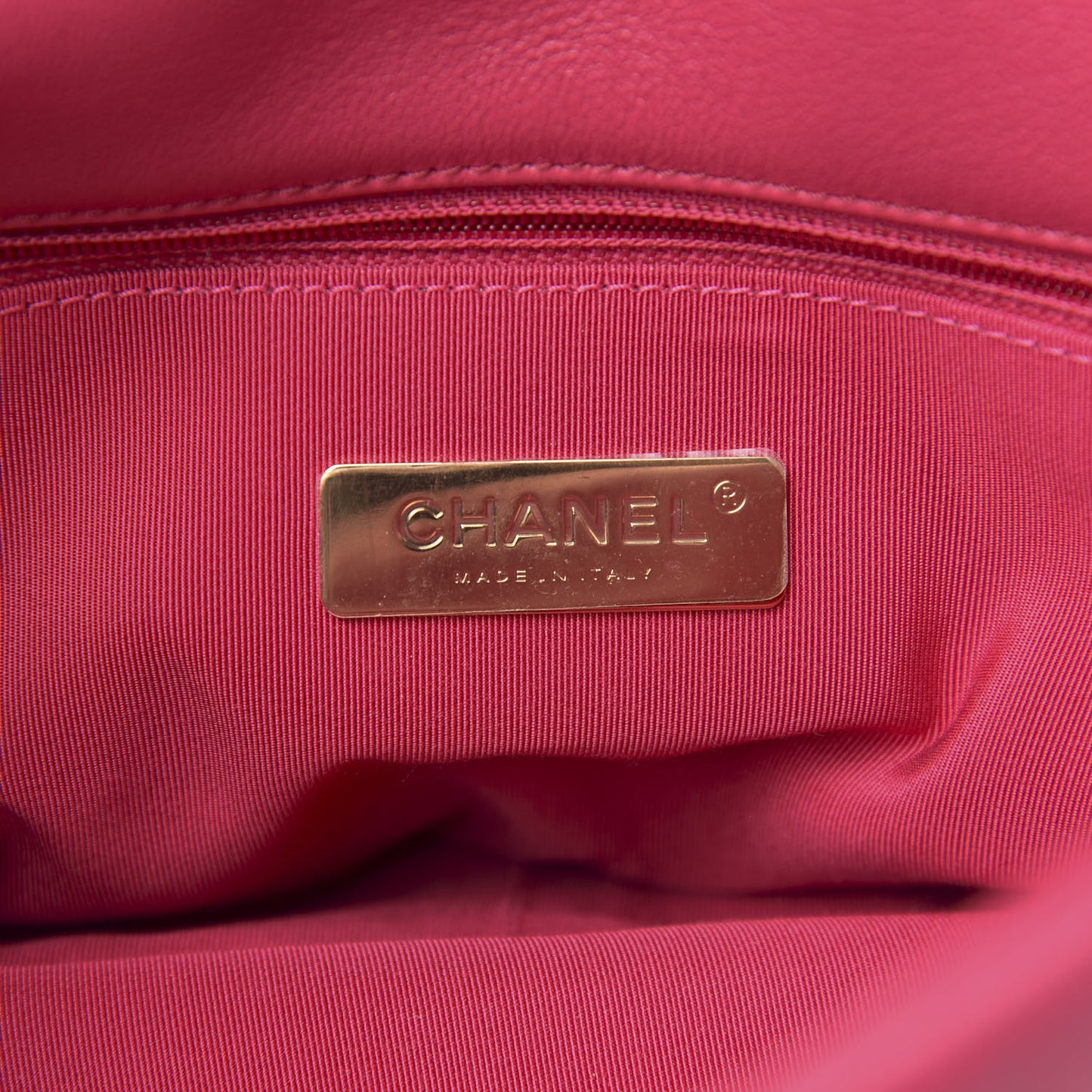 Lambskin Quilted Medium 19 Flap Dark Pink