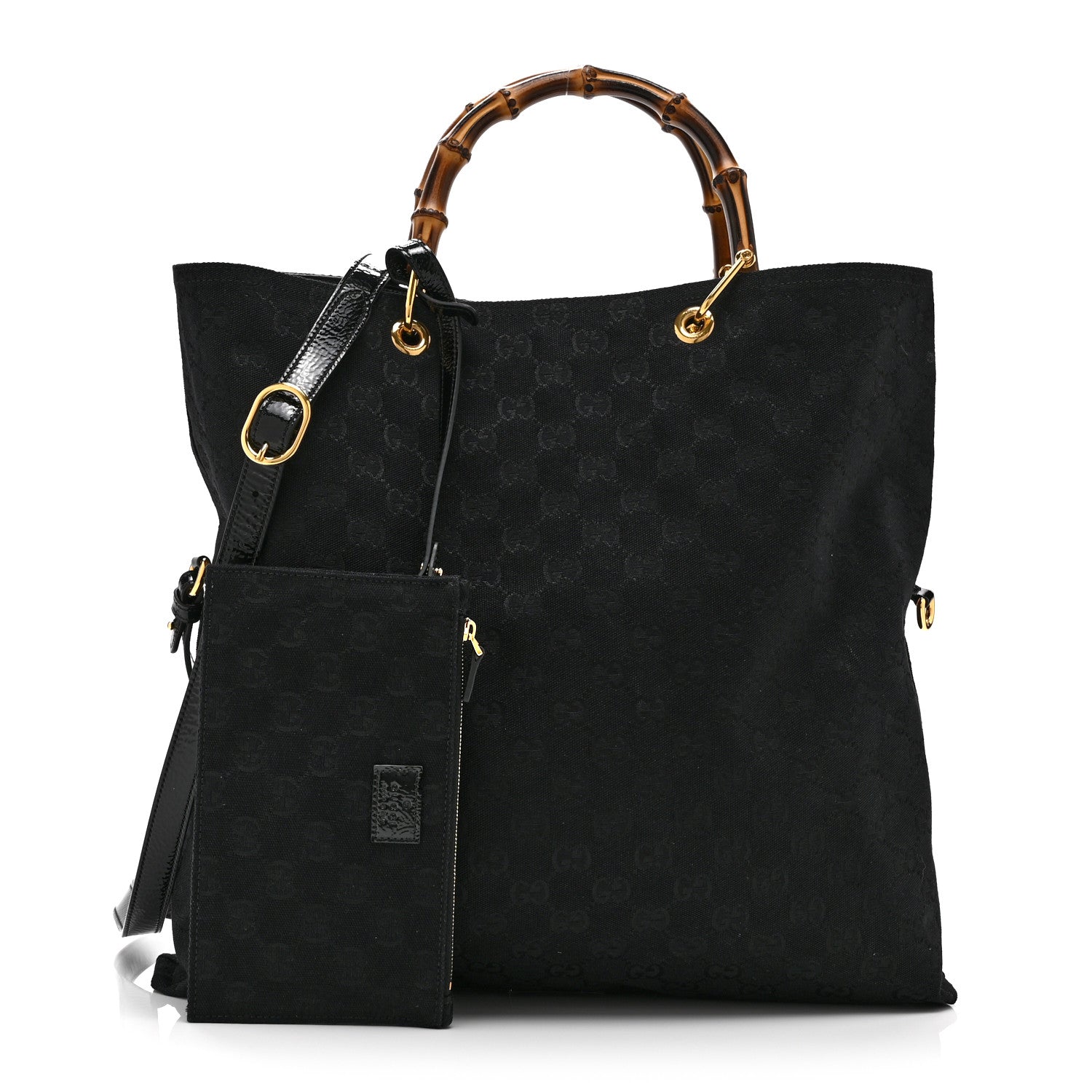 Gucci GG Monogram Bamboo Reversible Tote Black 3 of 18