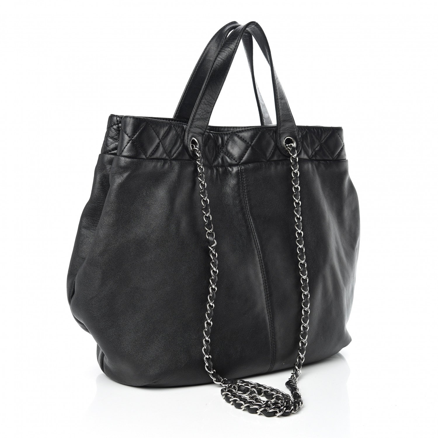 Chanel Calfskin Large Trianon Tote Black 4 of 12