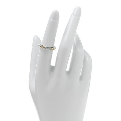 David Yurman Sterling Silver 18K Yellow Gold Diamond Petite Helena Wrap Ring 52 6 2 of 4