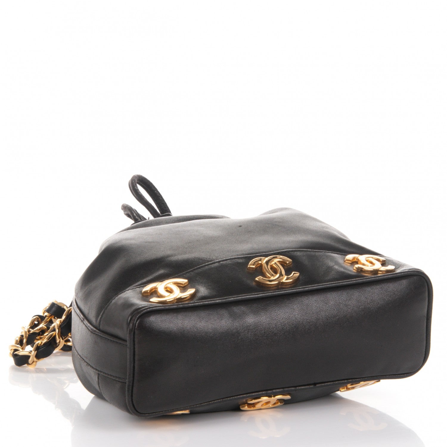 Chanel Lambskin CC Drawstring Shoulder Bag Black 4 of 9