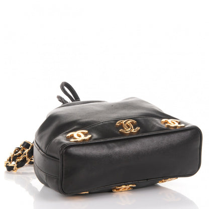 Chanel Lambskin CC Drawstring Shoulder Bag Black 4 of 9