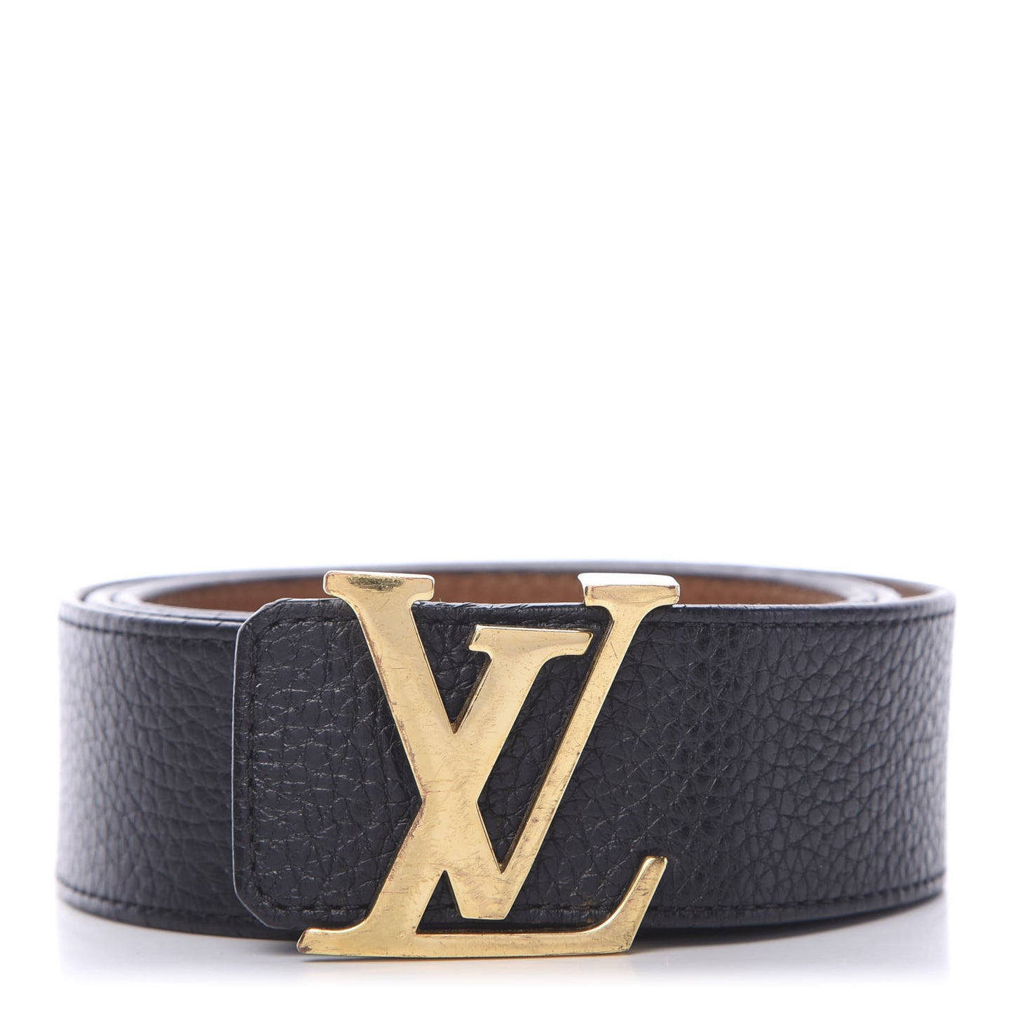 Taurillon Calfskin 30mm LV Initiales Reversible Belt 90 36 Black