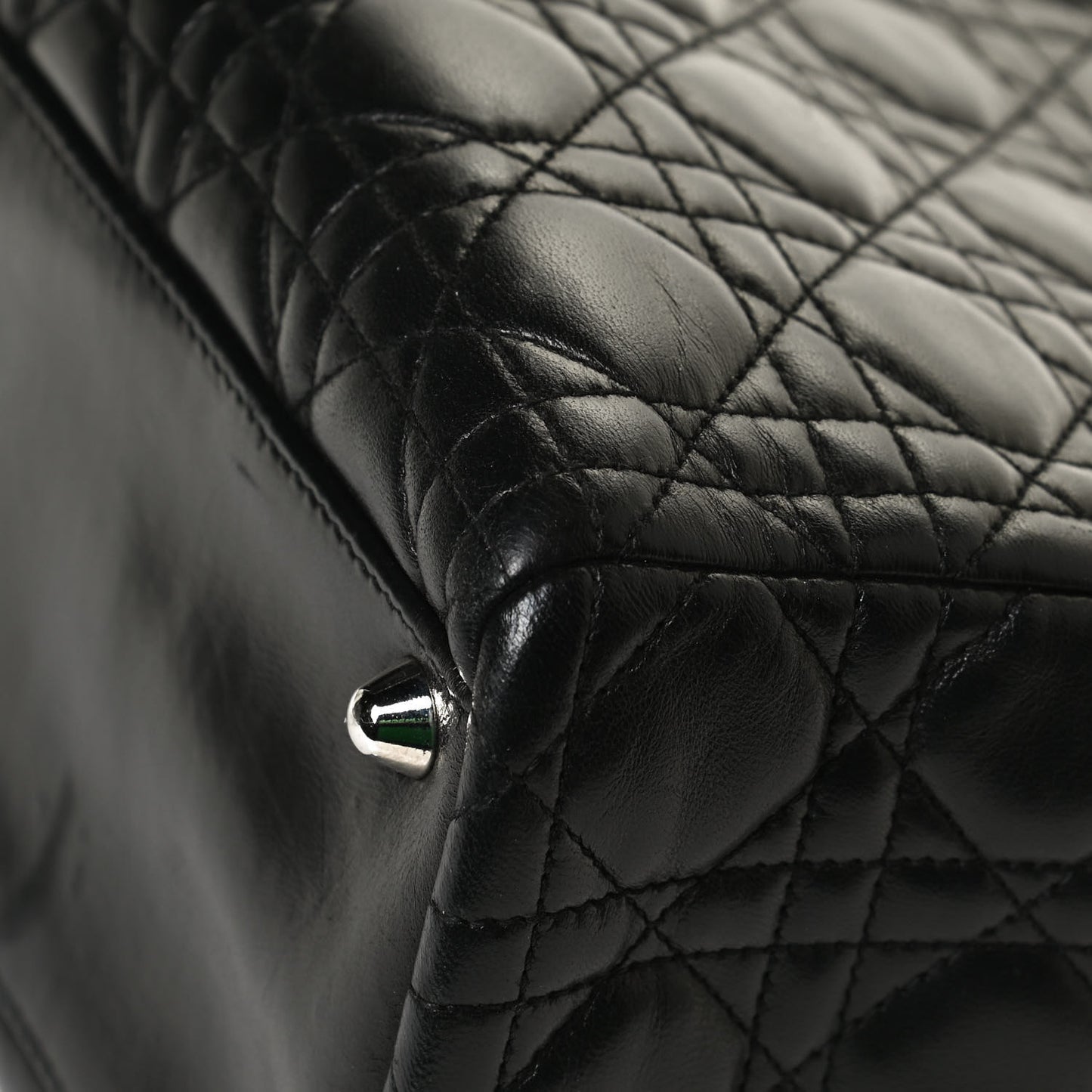 Lambskin Cannage Large Lady Dior Black