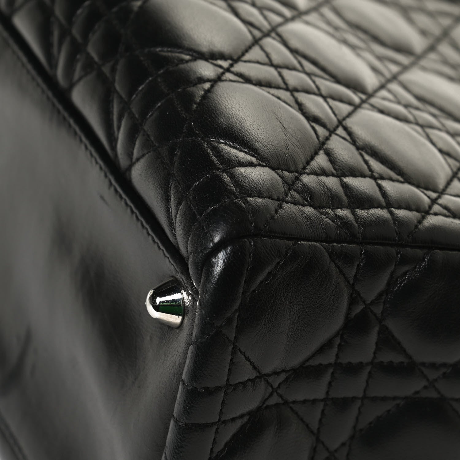 Christian Dior Lambskin Cannage Large Lady Dior Black 9 of 11