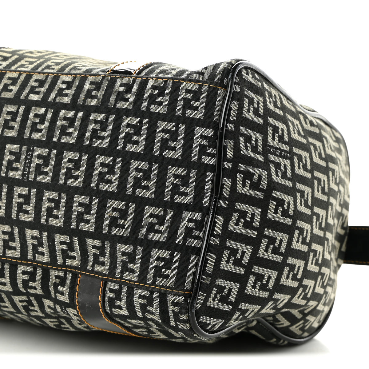 Fendi Zucchino Patent Small Forever Boston Black Panna 10 of 10