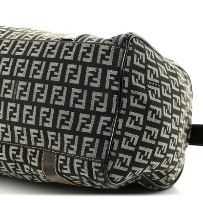 Fendi Zucchino Patent Small Forever Boston Black Panna 10 of 10