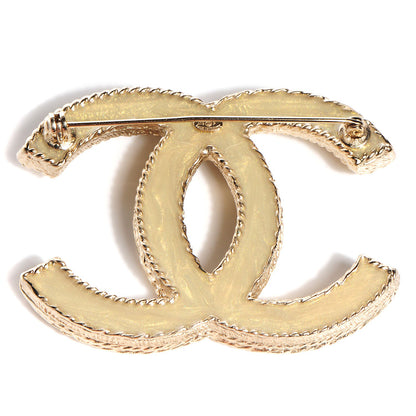Chanel Crystal Large CC Brooch Gold 3 of 4