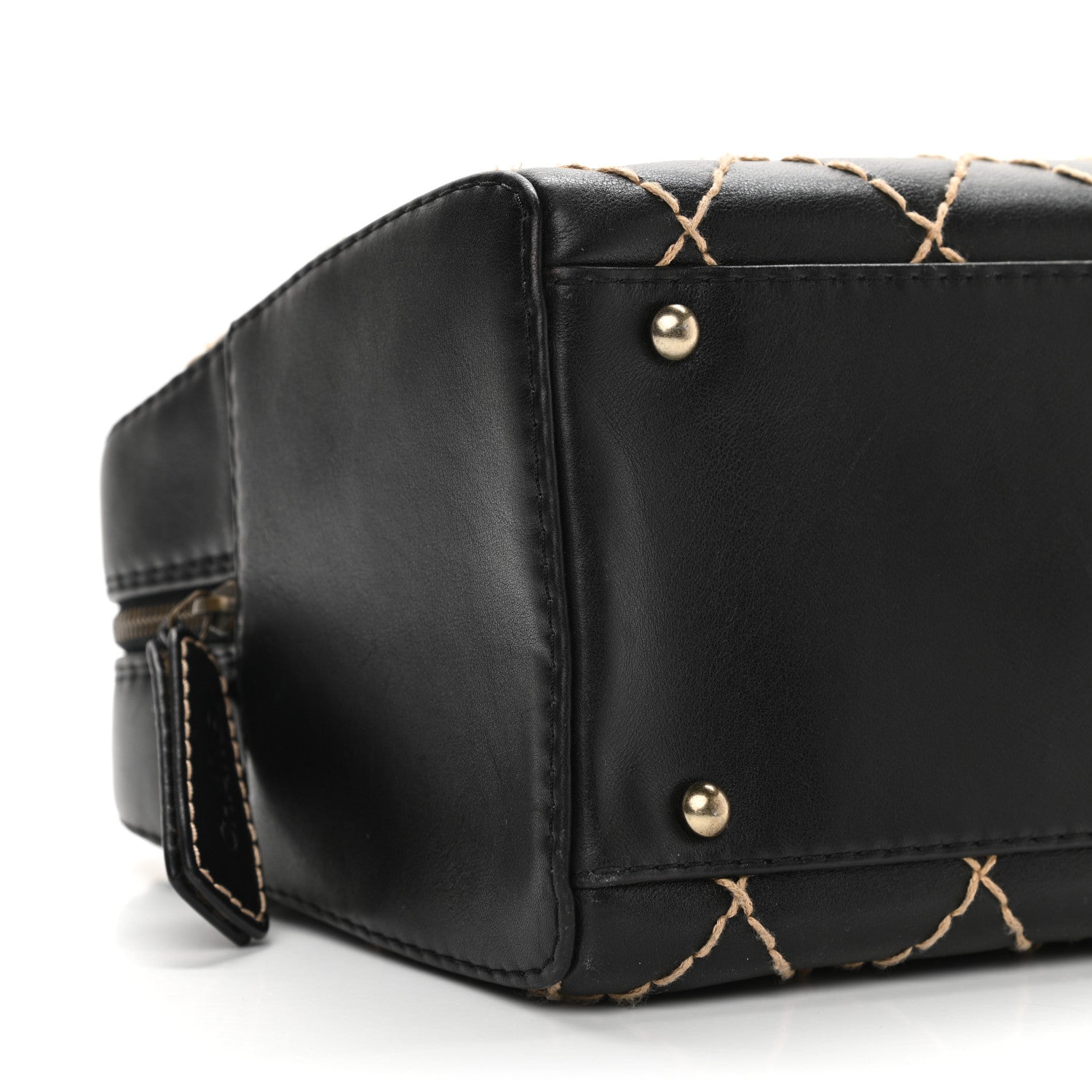 Chanel Calfskin Wild Stitch Top Handle Bag Black 5 of 13