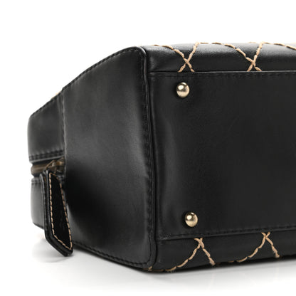 Chanel Calfskin Wild Stitch Top Handle Bag Black 5 of 13