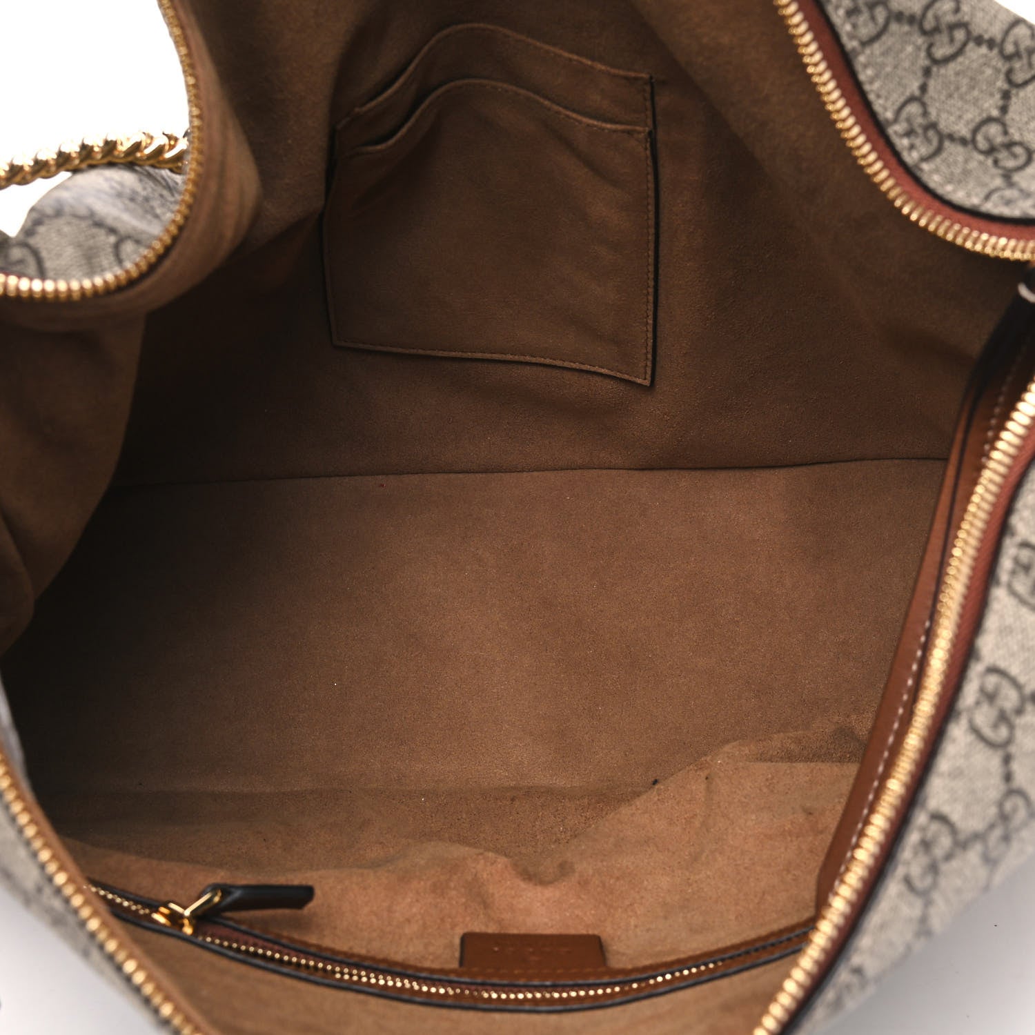 Gucci GG Supreme Monogram Large Linea A Hobo Light Brown 4 of 4