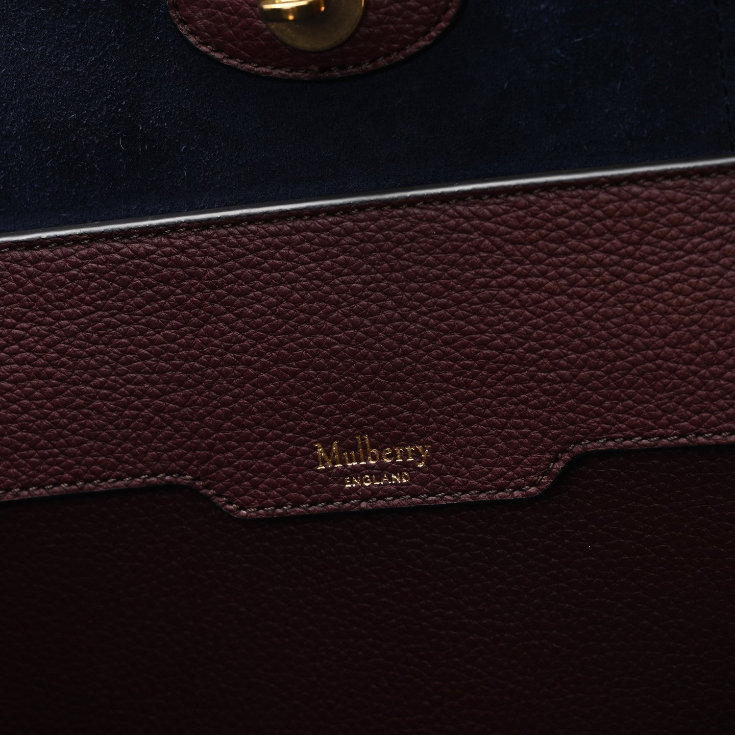 Mulberry Small Classic Grain Bayswater Tote Burgundy Oxford Blue 6 of 10