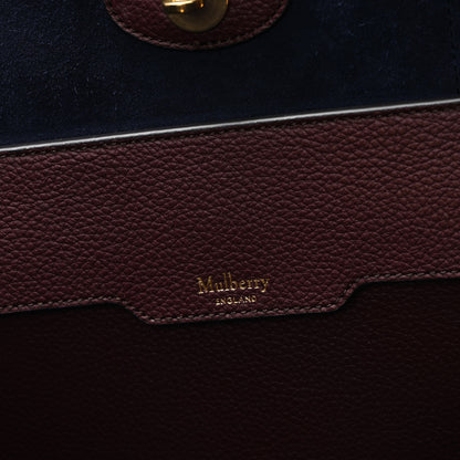 Mulberry Small Classic Grain Bayswater Tote Burgundy Oxford Blue 6 of 10