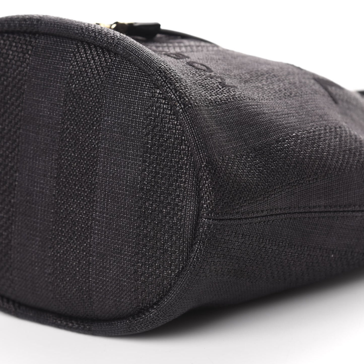 Mixed Fibers Stripe Deauville Drawstring Bag Black