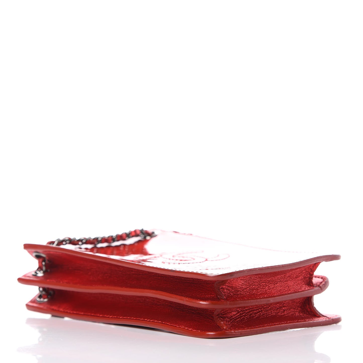Metallic Patent Crossbody CC Phone Holder Red