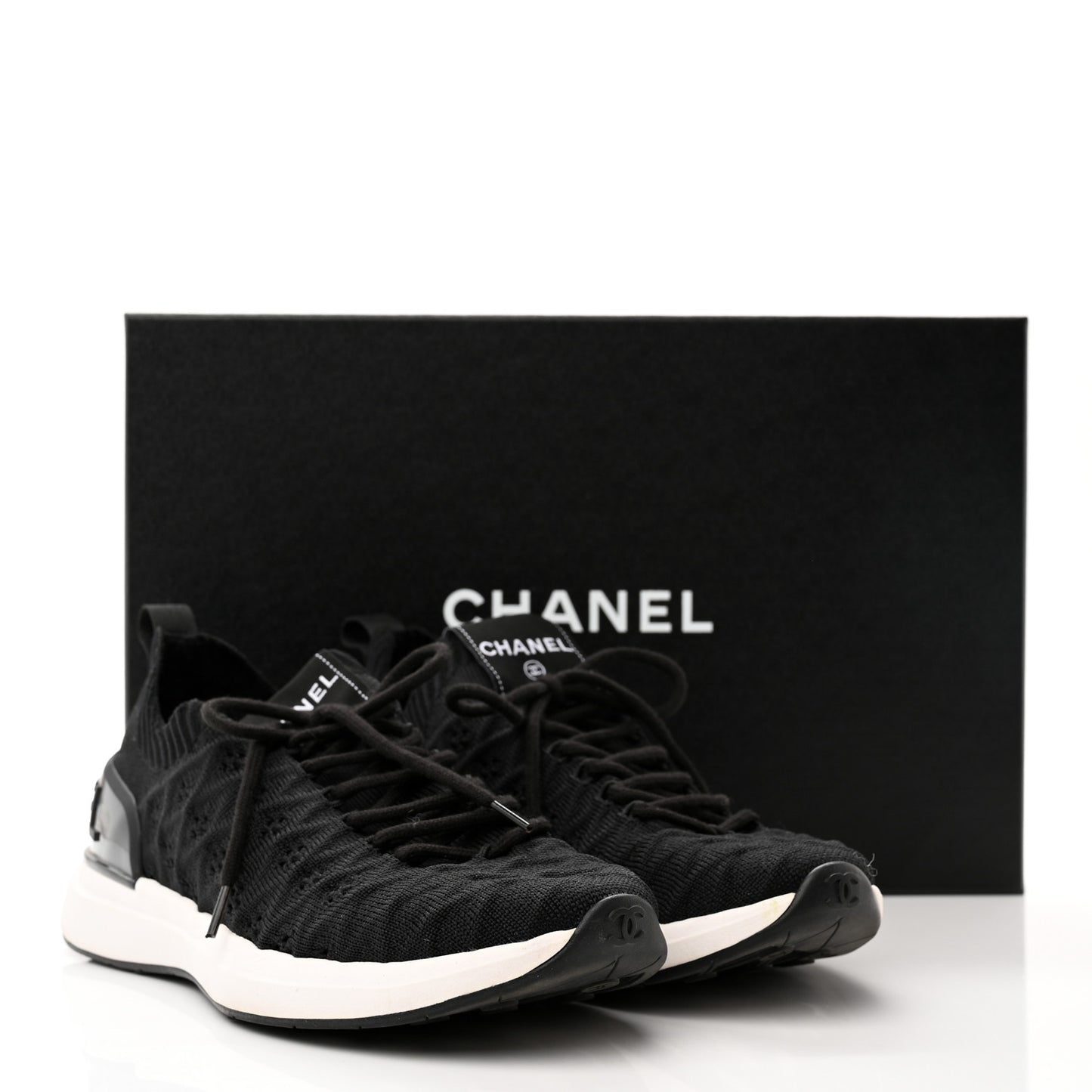 Fabric Logo Sneakers 36 Black