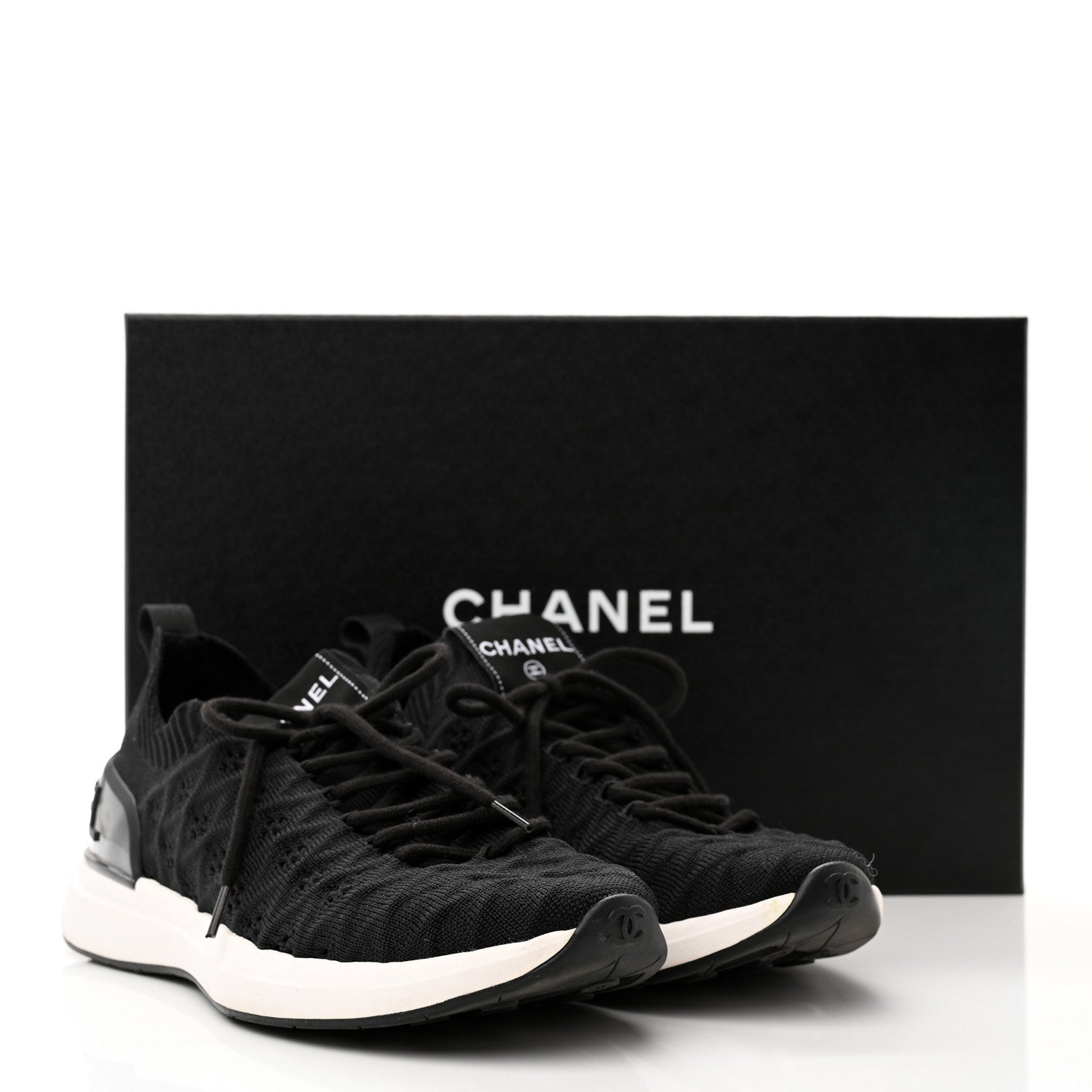 Chanel Fabric Logo Sneakers 36 Black 12 of 12