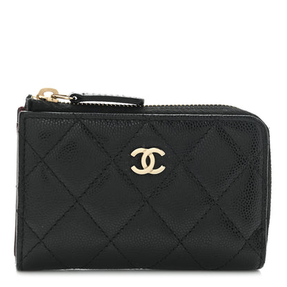 Chanel Caviar Quilted Zipped Key Holder Case Black 1 of 9